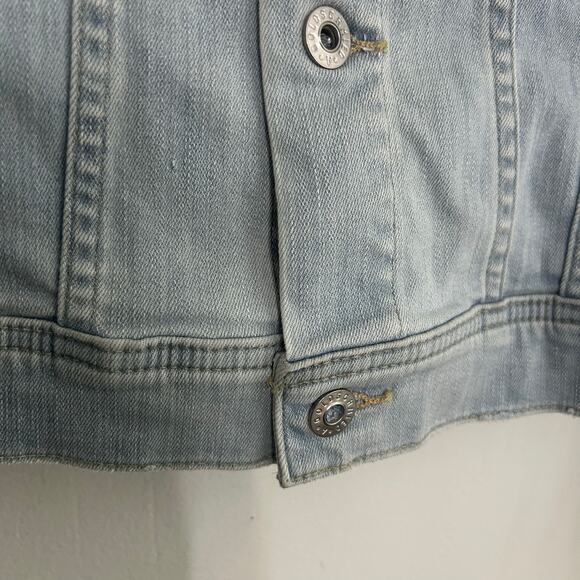 AG Adriano Goldschmied Denim Jean Button Front Trucker Jacket S Small NWOT - Picture 2 of 9